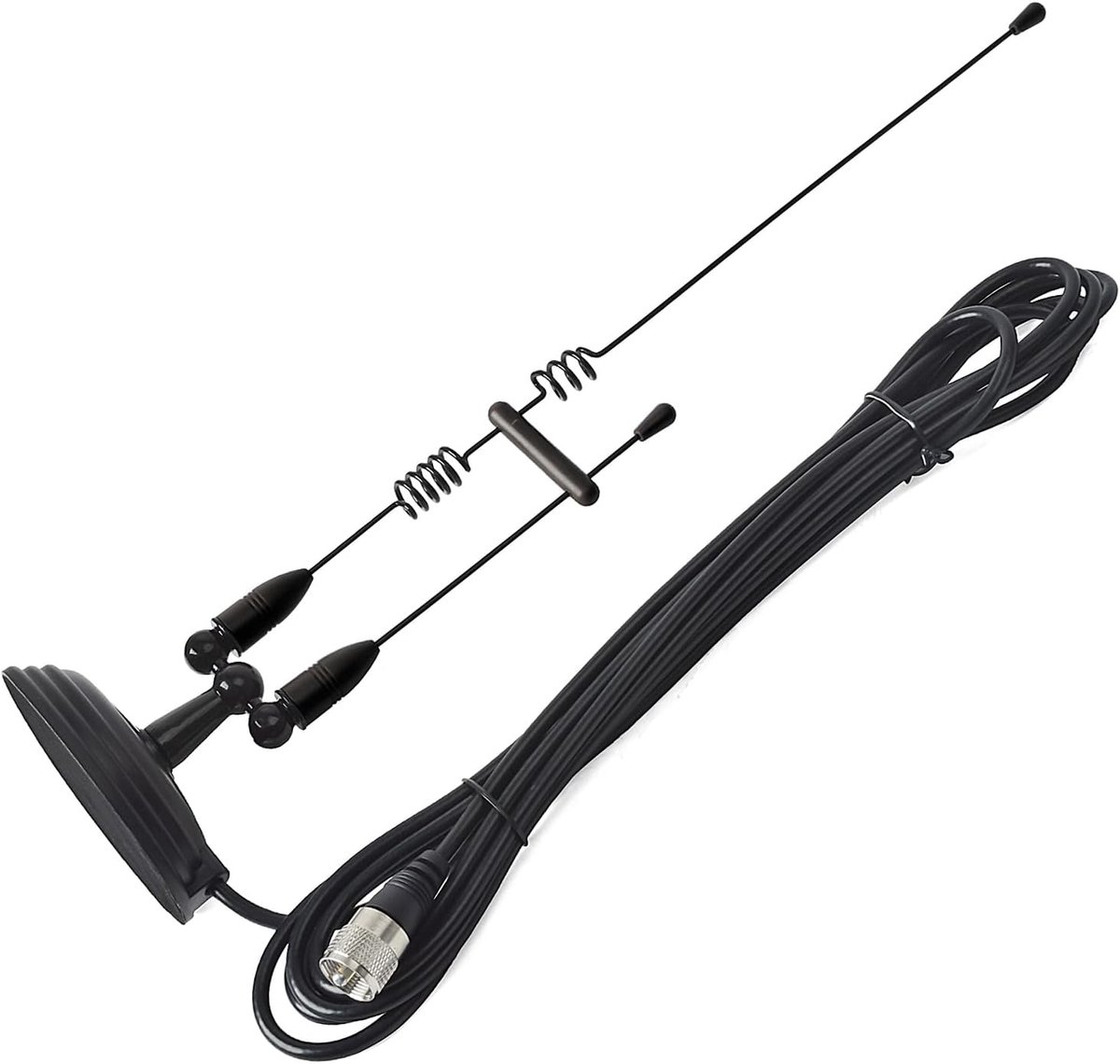 Dubbele Banda VHF/UHF 144/430 MHz, Antenne voor Amateurradio met Magnetische Basis en PL259-Connector, 4-meter RG-58-Kabel