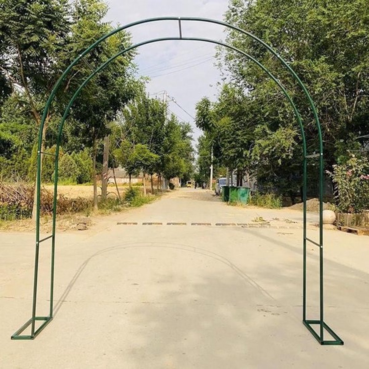 Metalen Rozenboog - Tuinboog Prieel - Planten Ondersteunen - Verstevigd IJzer - B200xH230x40cm - Groen