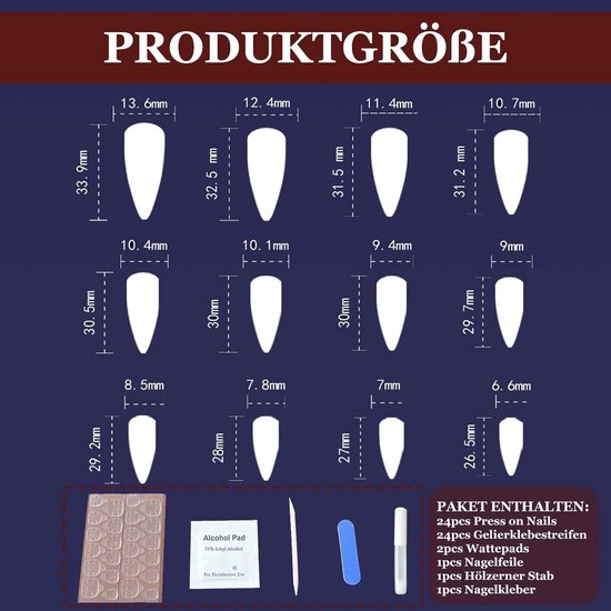 Nagels om op te plakken, 24 stuks Cat Eye press-on nagels, Halloween, donkerrood, spinnenweb, lange vingernagels om op te plakken, volledige cover, kunstnagels, rozerood, kunstnagels, nail art — afbeelding 3