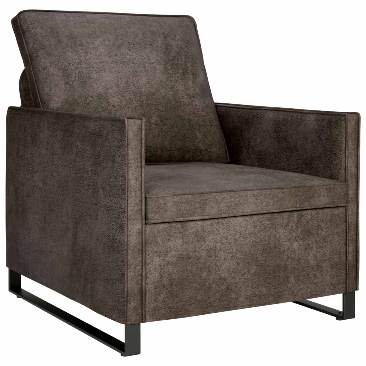 vidaXL Fauteuil - Donkergrijs - 70 - x - 81 - x - 82 - cm - Kunstsuède - stof
