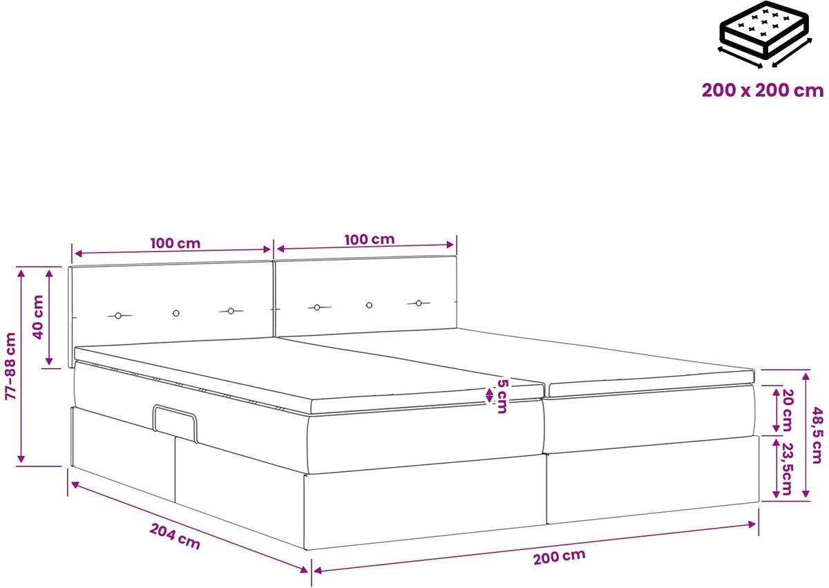 vidaXL Opbergbed - met - hoofdeinde - 2 - st - Taupe - Kunstleer