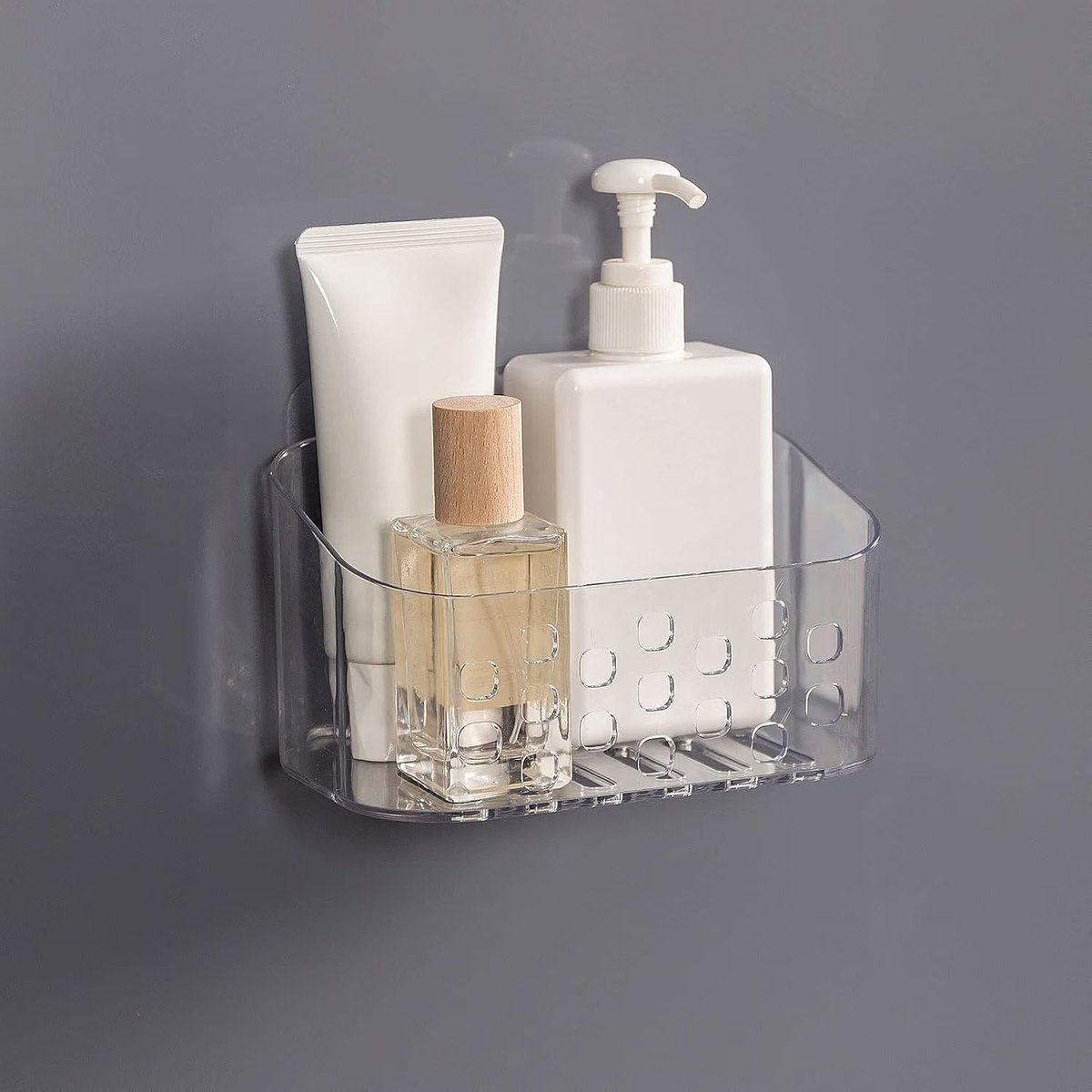 Kleine douche organizer - Zonder boren - Wandmontage voor keuken en badkamer - Transparant