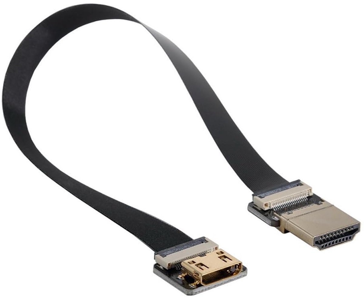 CYFPV HDMI-stekker naar mini-HDMI-aansluiting verlenging FPC platte kabel 1080P voor FPV HDTV multicopter luchtopnames (0,8 m)