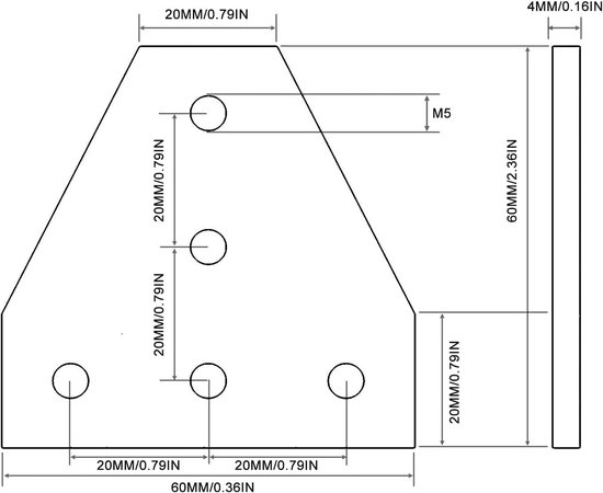 Verbinder 20x20 Profilverbinder Silber T 8 Stück mit 40Stück M5-Muttern, 40Stück M5-Schrauben, für 3D-Drucker, Graviermaschine — afbeelding 2