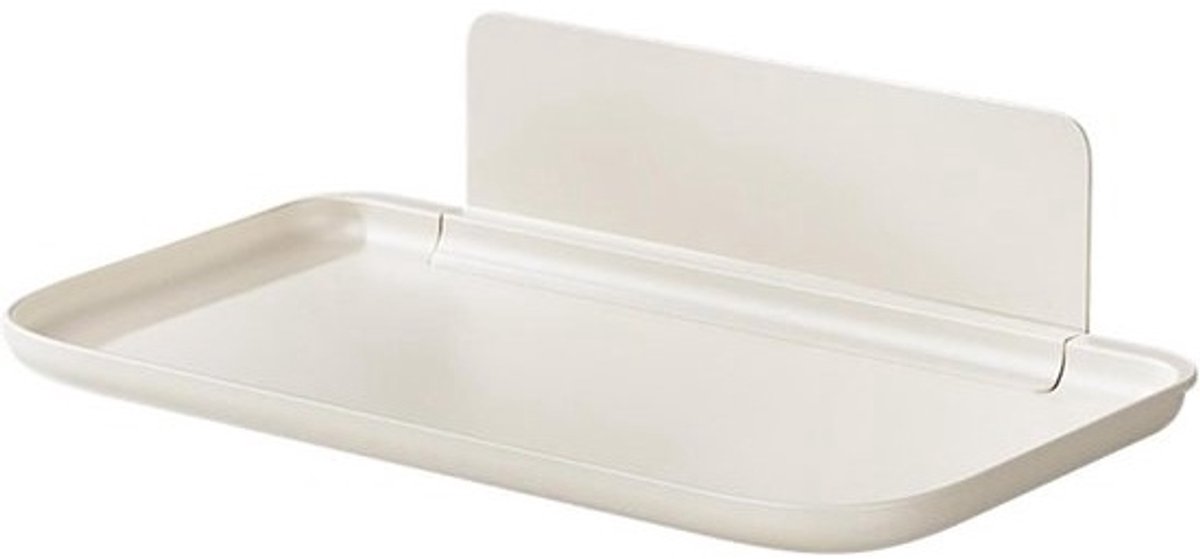 Inklapbare Wandplank - Klapstandaard Vouwrek - Ruimte Besparen - Zelfklevend Zonder Boren - 28 x 16 x 7.5 cm - Wit
