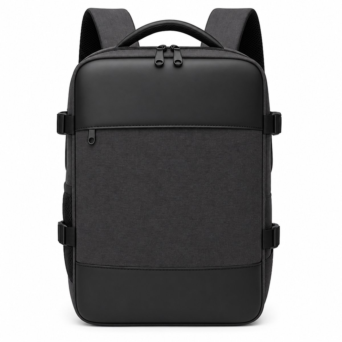 Reisgemak Reisrugzak met Laptopvak 15 inch - Trolleyband - Schooltas - Grijs