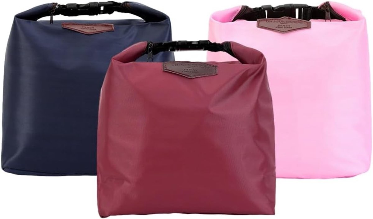 Kleine opvouwbare lunchtas, 3 stuks, waterdichte koeltas, mini-isolatietas voor school, picknick en onderweg