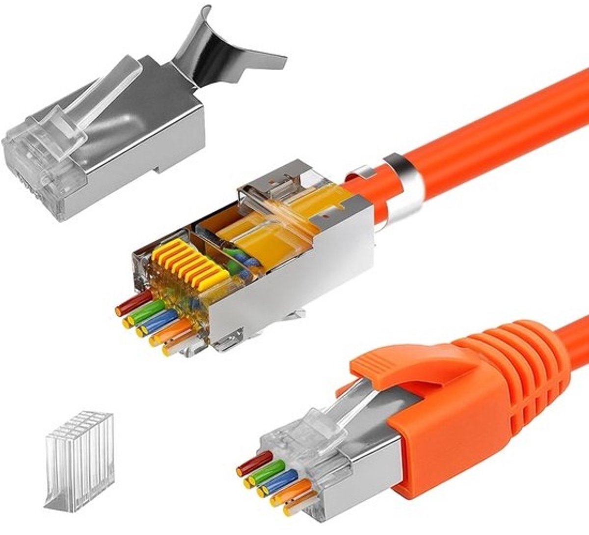 Netwerk Connectoren - RJ45 Stekkers - Snelle Internet Verbinding - Gereedschapsloze Installatie - 10 Gbit/s