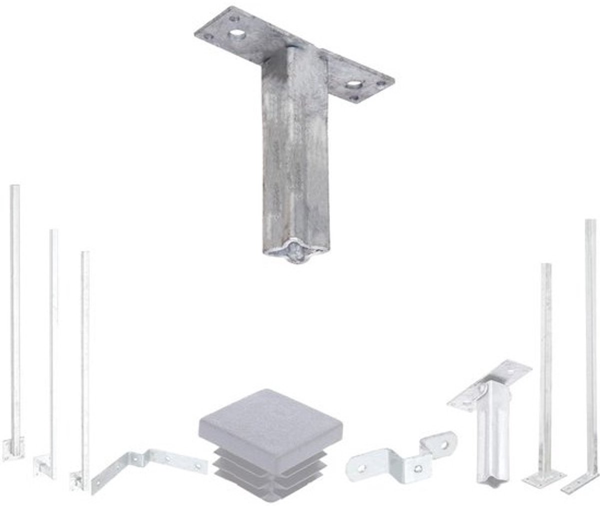 Leuningsteun - Leuninghouder Reling - Leuning Montage - Thermisch Verzinkt Staal - 30 x 30 mm - Zilver