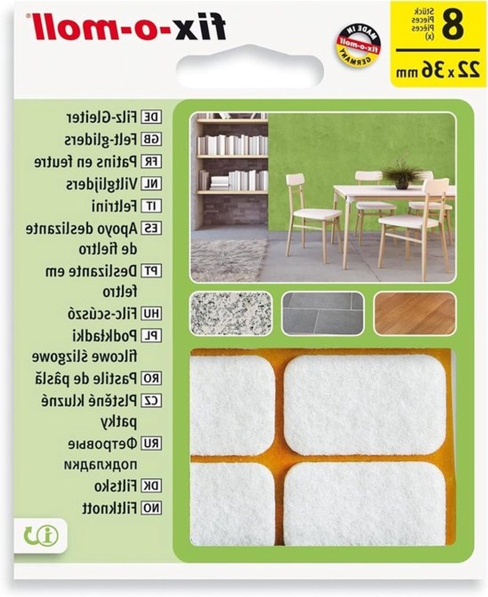 Viltglijders - Meubeldopjes - Vloeren Beschermen - Zelfklevend - 8 stuks - Wit