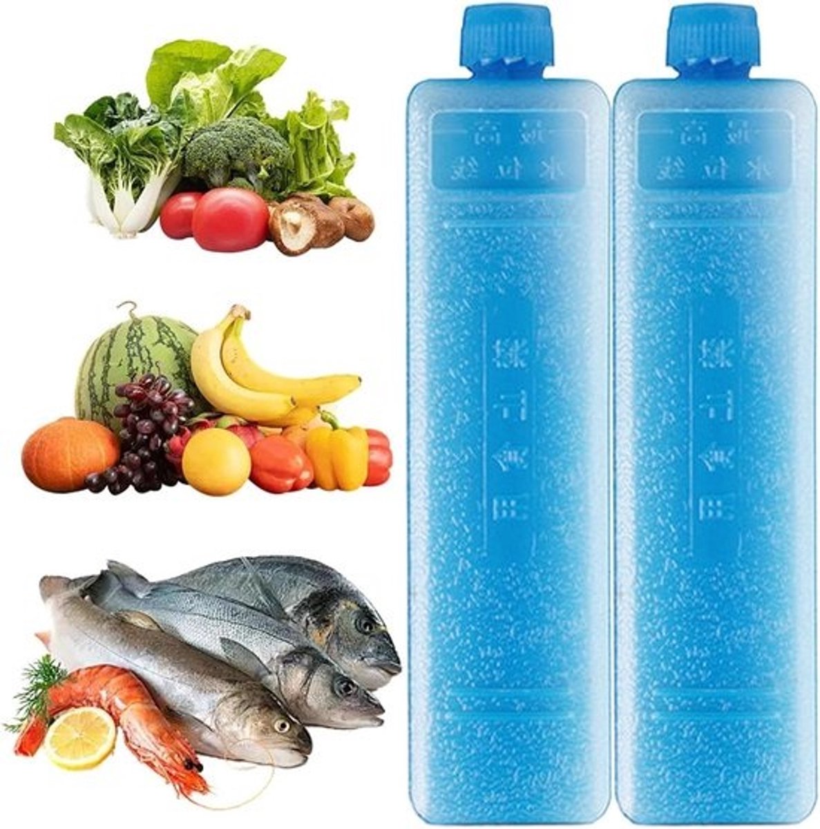 Vriesblokken - Koelblokken - Koel houden - Herbruikbaar - 2 stuks - Blauw