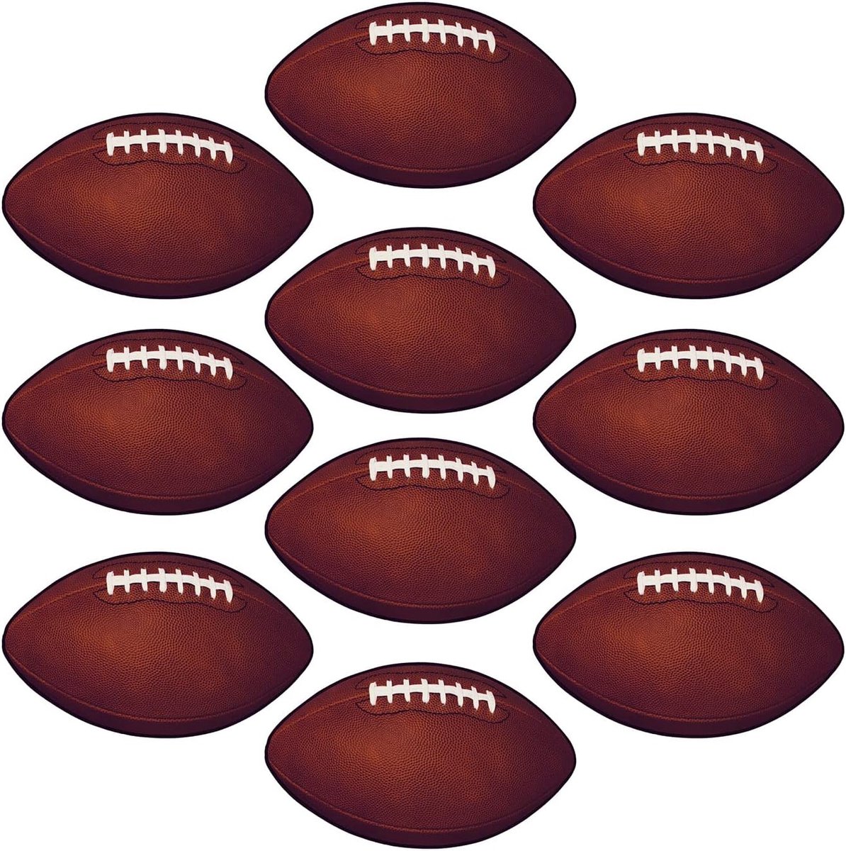 Mini Voetbal Decorating Cutouts, Papier, Bruin/Wit/Zwart