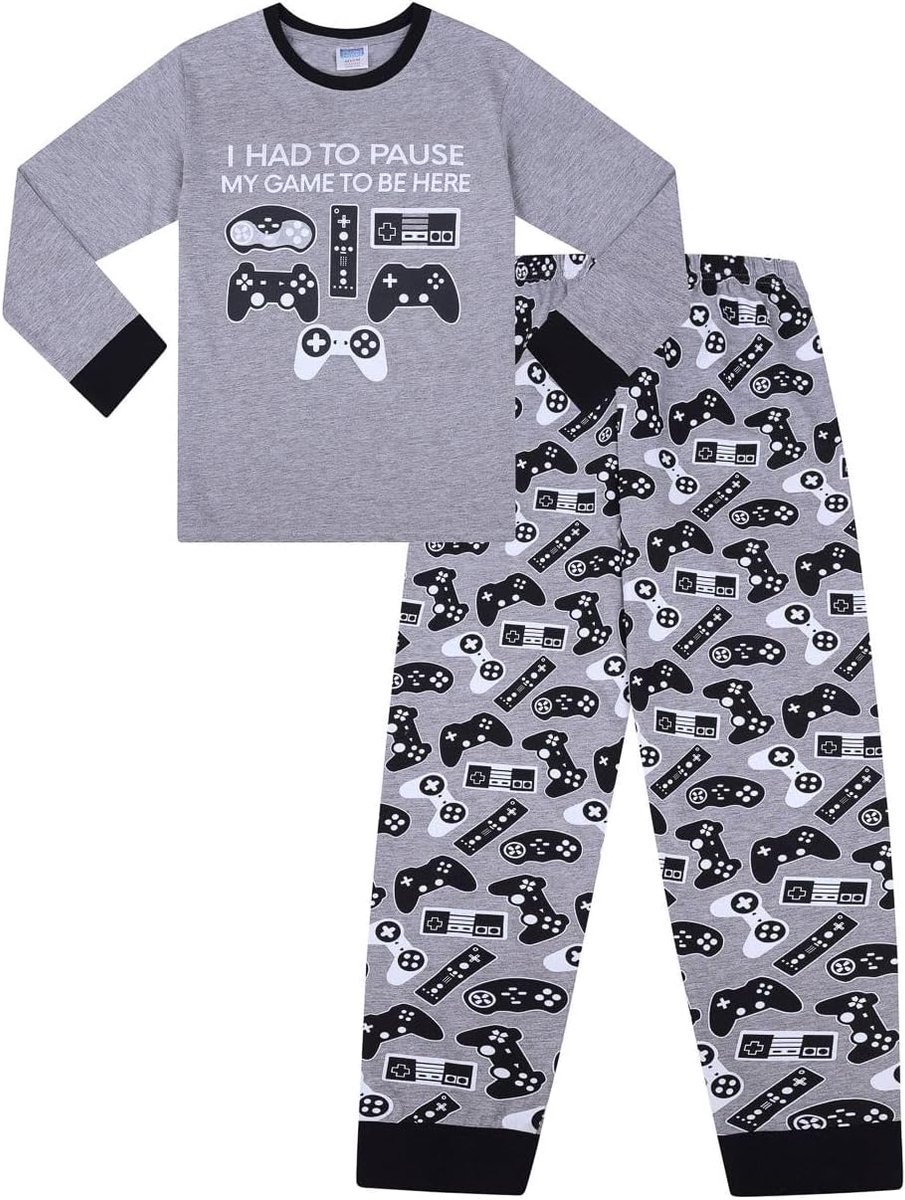 Ik Moest Mijn Spel Pauzeren Om Hier Te Zijn Gaming Controller Grijze Lange Katoenen Pyjama