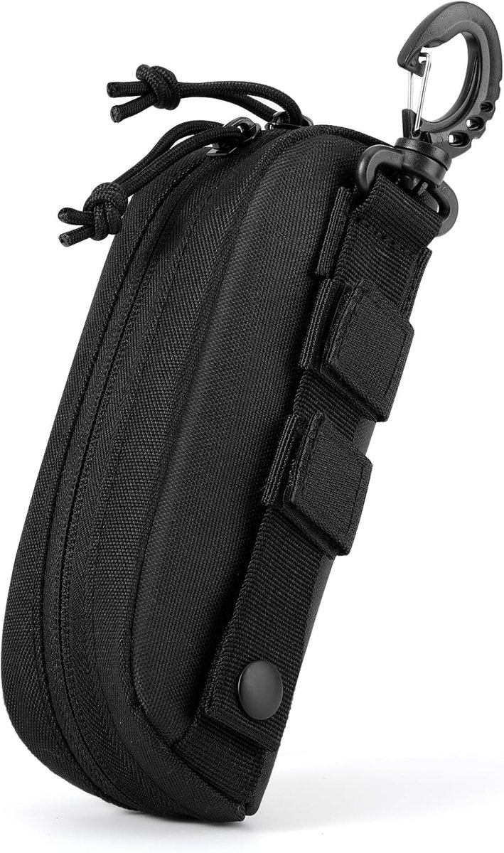 Dailygoods- Brillenkoker waterdicht - Draagbare brillenkoker - Oxford-stof - Robuust en duurzaam - Molle-riem - Karabijnhaak voor bevestiging - Brille