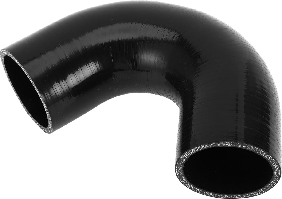 Dailygoods- Koelslang Zwart - Silicone Slang - Binnendiameter 54mm - Lengte 90mm - 135 Graden - Maximale Temperatuur 300℃ - Siliconenslang