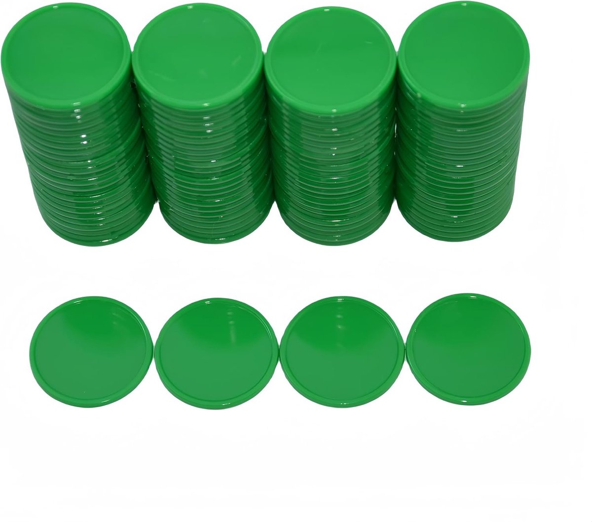 Poker Chips - Groen - 25 mm - Kunststof - Voor Leren en Spelen