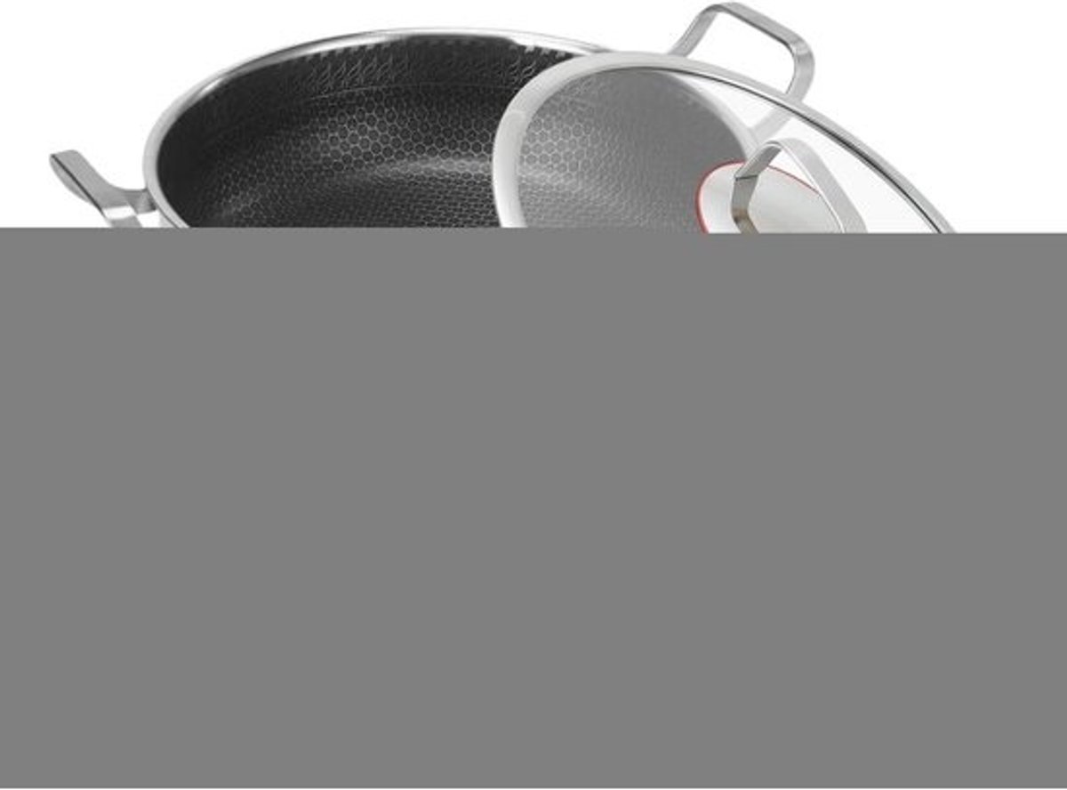 Sauteerpan Roestvrij Staal - Koekenpan met deksel - Veelzijdig Koken - Dubbele Handgreep Ontwerp - 26 cm - Zilver