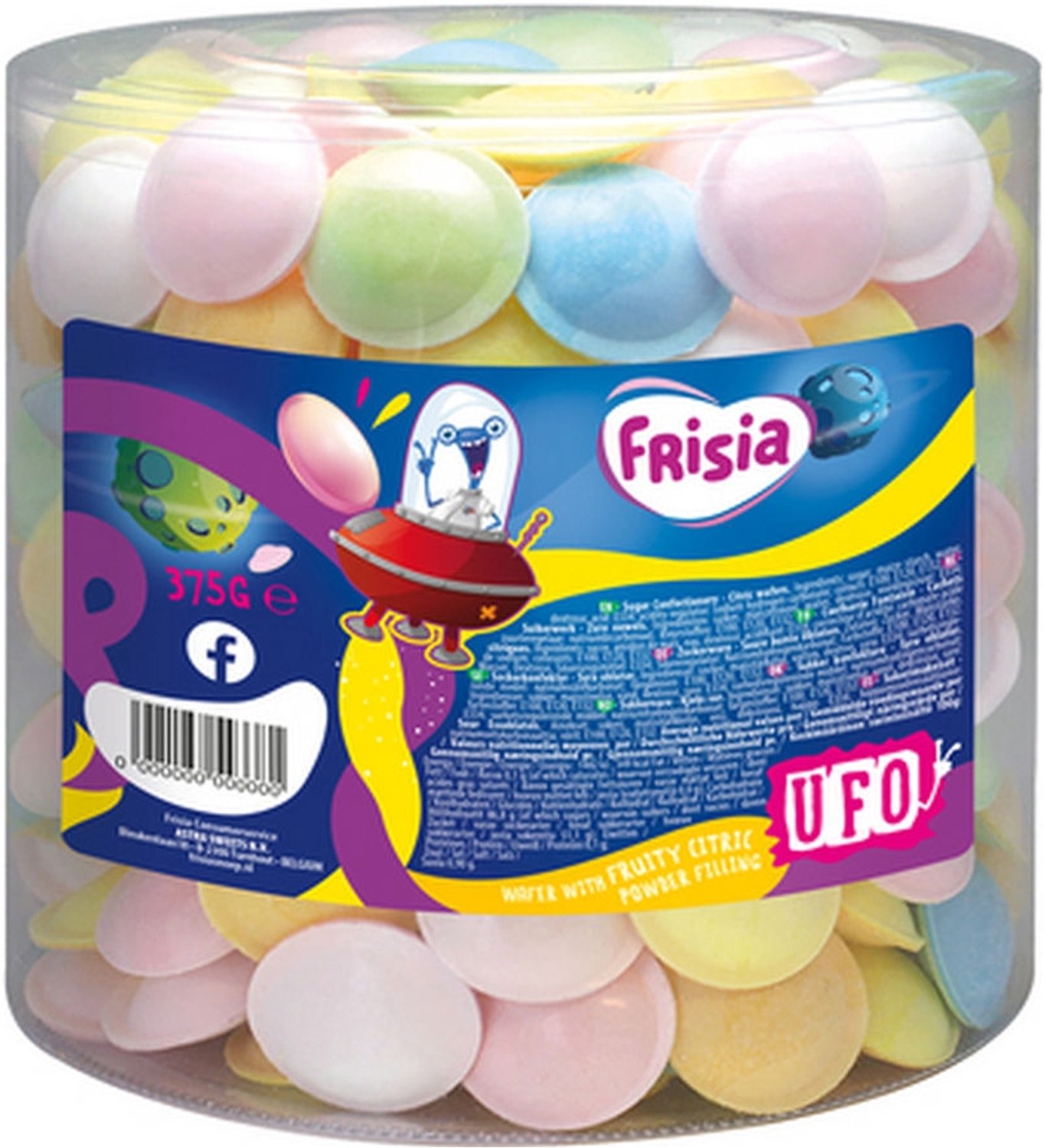 Frisia | Fruit Ufo's | Zuur | 375 gram | Omdoos 6x