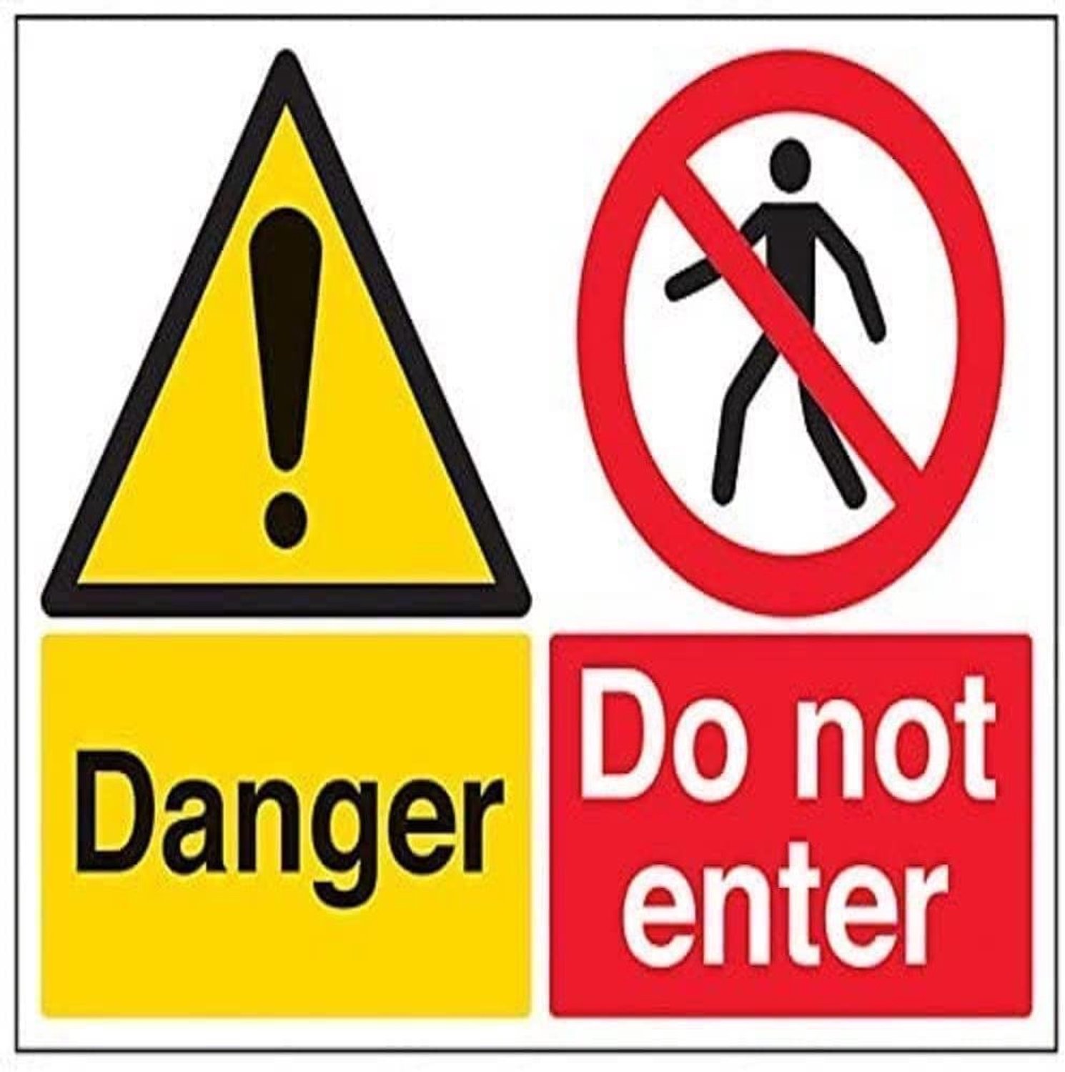 Waarschuwingsbord Danger/Do Not Enter - 400 mm x 300 mm - rigide kunststof - verhoogt veiligheid - m-winkel