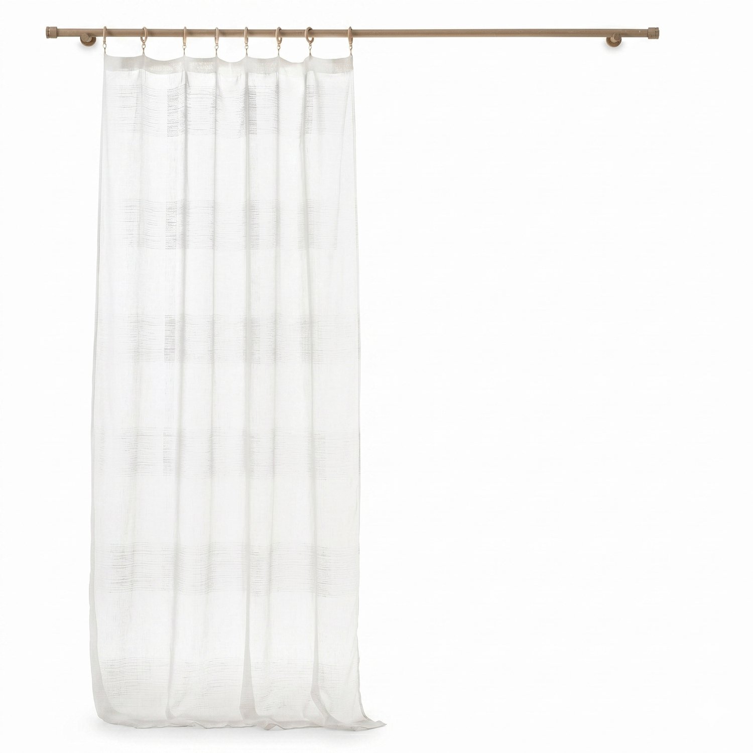 Douceur d intérieur Douceur d'intérieur - Gordijn met houten ringen DALTON BLANC, 140 x 240 cm Wit
