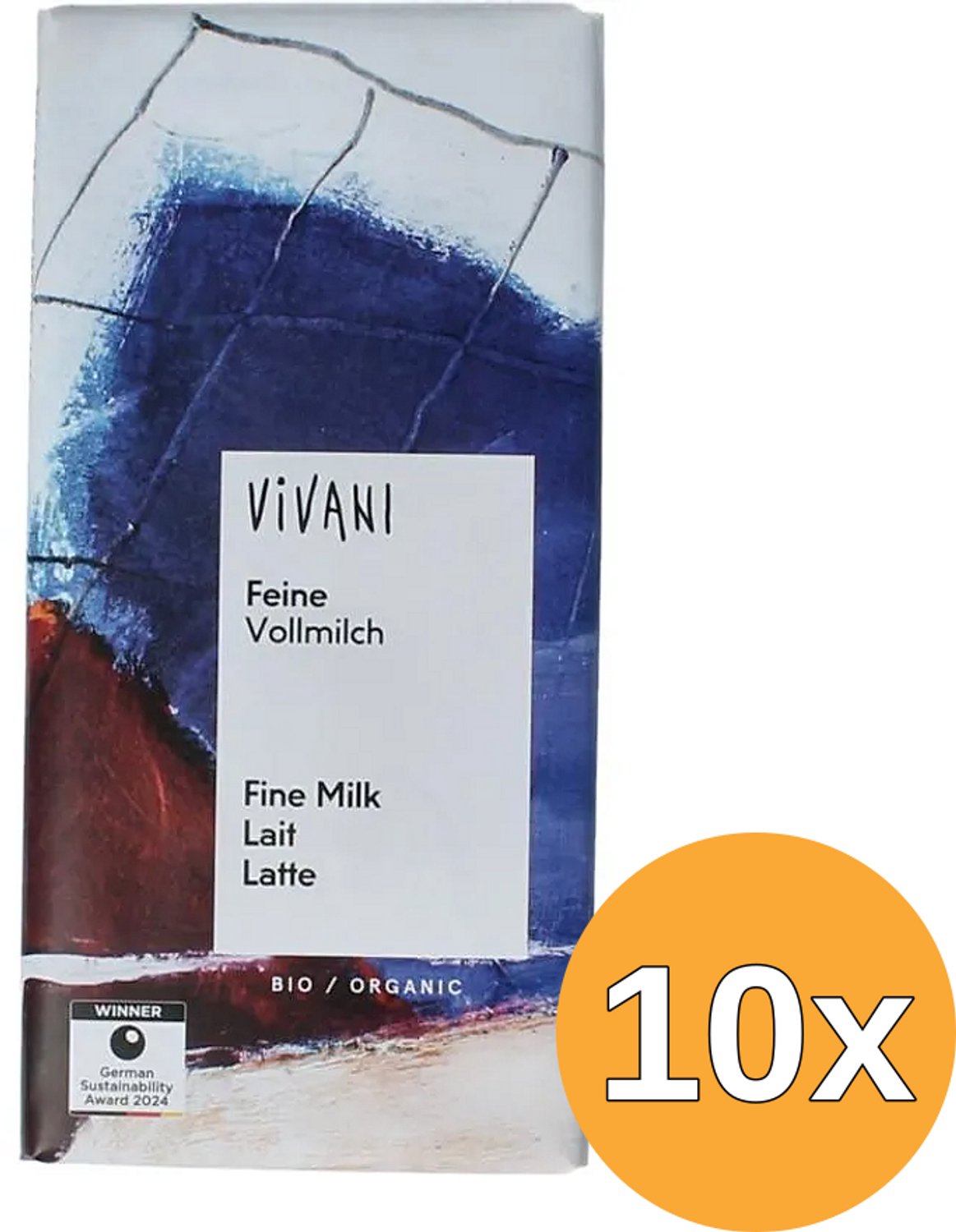 10x Vivani Chocolate Bar Fine Milk (80 gr)