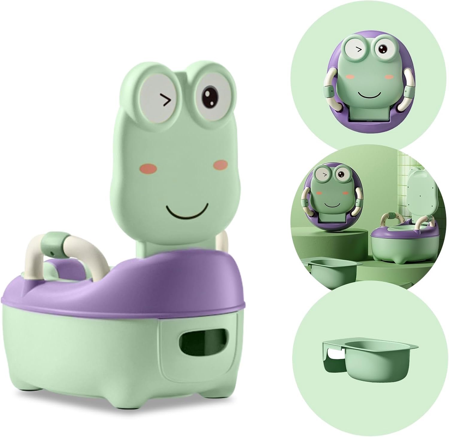 Potje voor Kinderen 31x36x19.5cm - Groen - Comfortabel PU-materiaal - Veilig toilettrainer voor kinderen - m-winkel