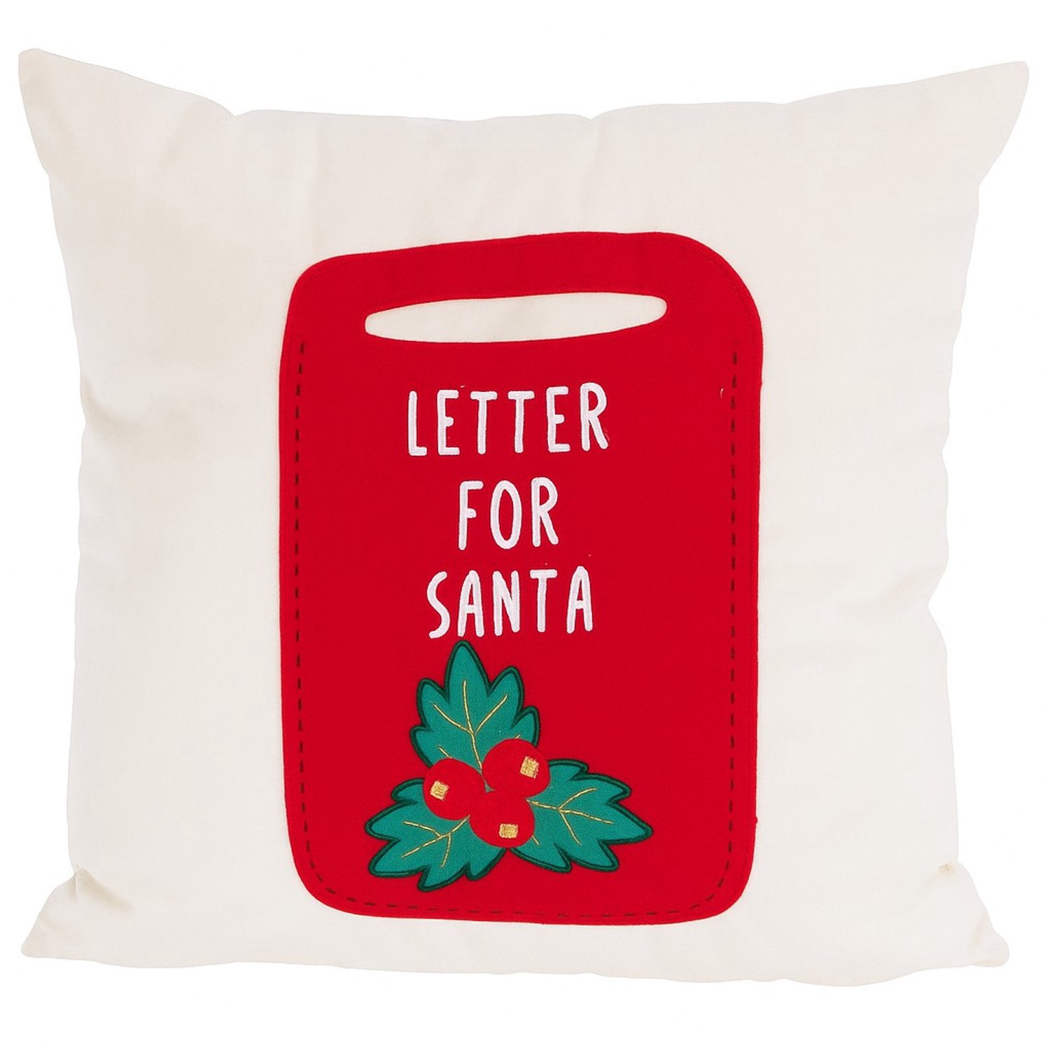 Home & Styling Collection Home Styling Collection - Sierkussen - Decoratieve kussen, kerstpatroon, wit 40 x 40 cm