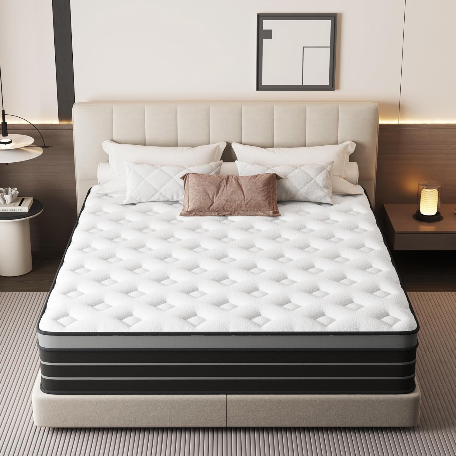 FlexSupport Hybrid 600 Pocketvering Matras 160x200 cm – Medium Stevig H3 Tweepersoons Matras (20 cm Hoog) – Drukverlagend Hybride Matras Geschikt voor Boxspring