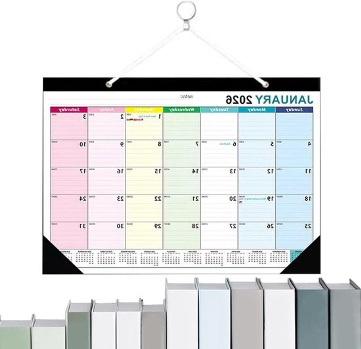Maandkalender 2026-2027 - Wandplanner - Taken en afspraken plannen - 18 maanden - 40.7 x 30.5 cm - Wit