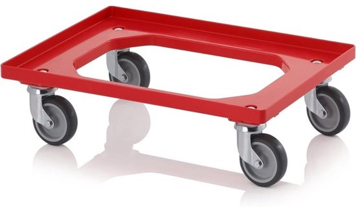 Rode transportroller voor eurocontainers 60x40 cm - Met zwenkwielen