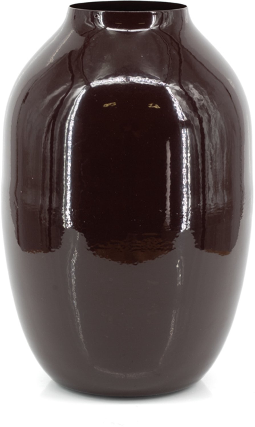 Metalen vaas Maru glossy brown