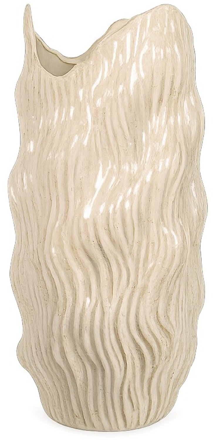 Aardewerk vaas Veil beige L