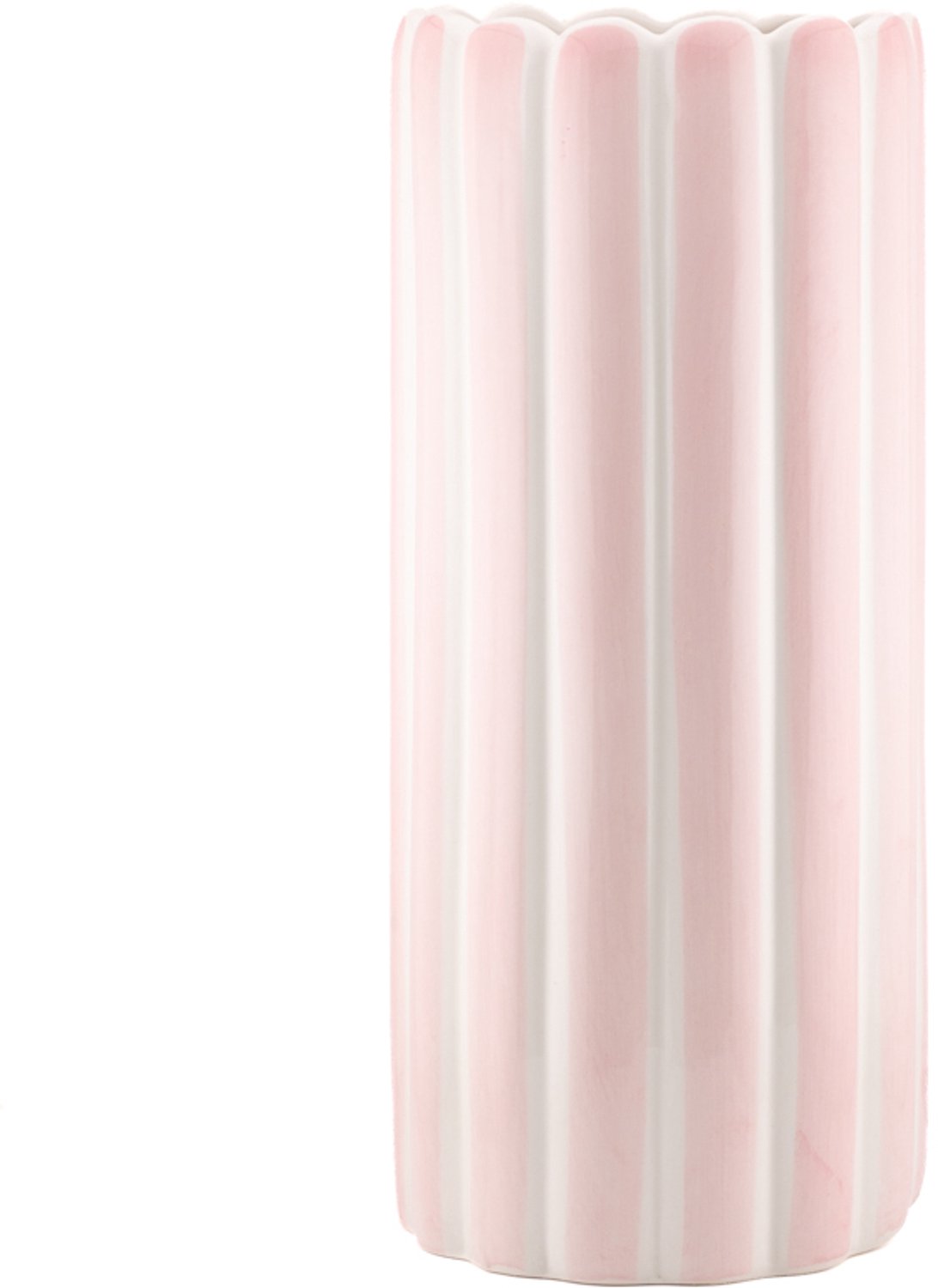 Aardewerk vaas Stripe roze