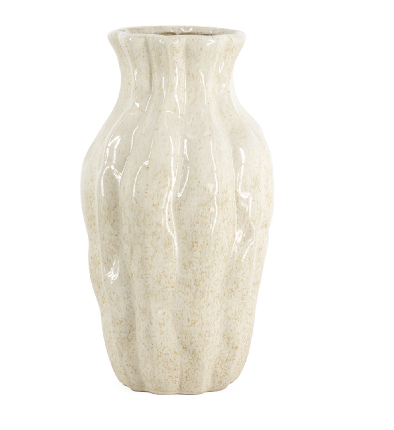 Aardewerk vaas Trunk S beige
