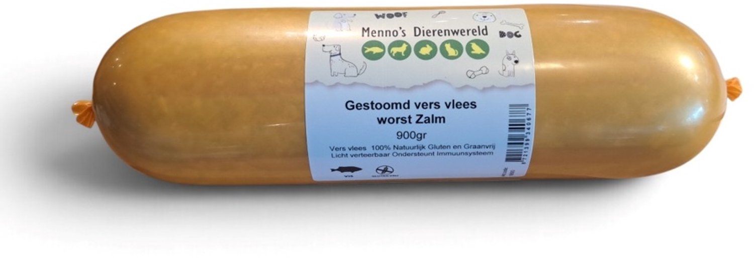 Gestoomd vers vlees worst Zalm 900 gram