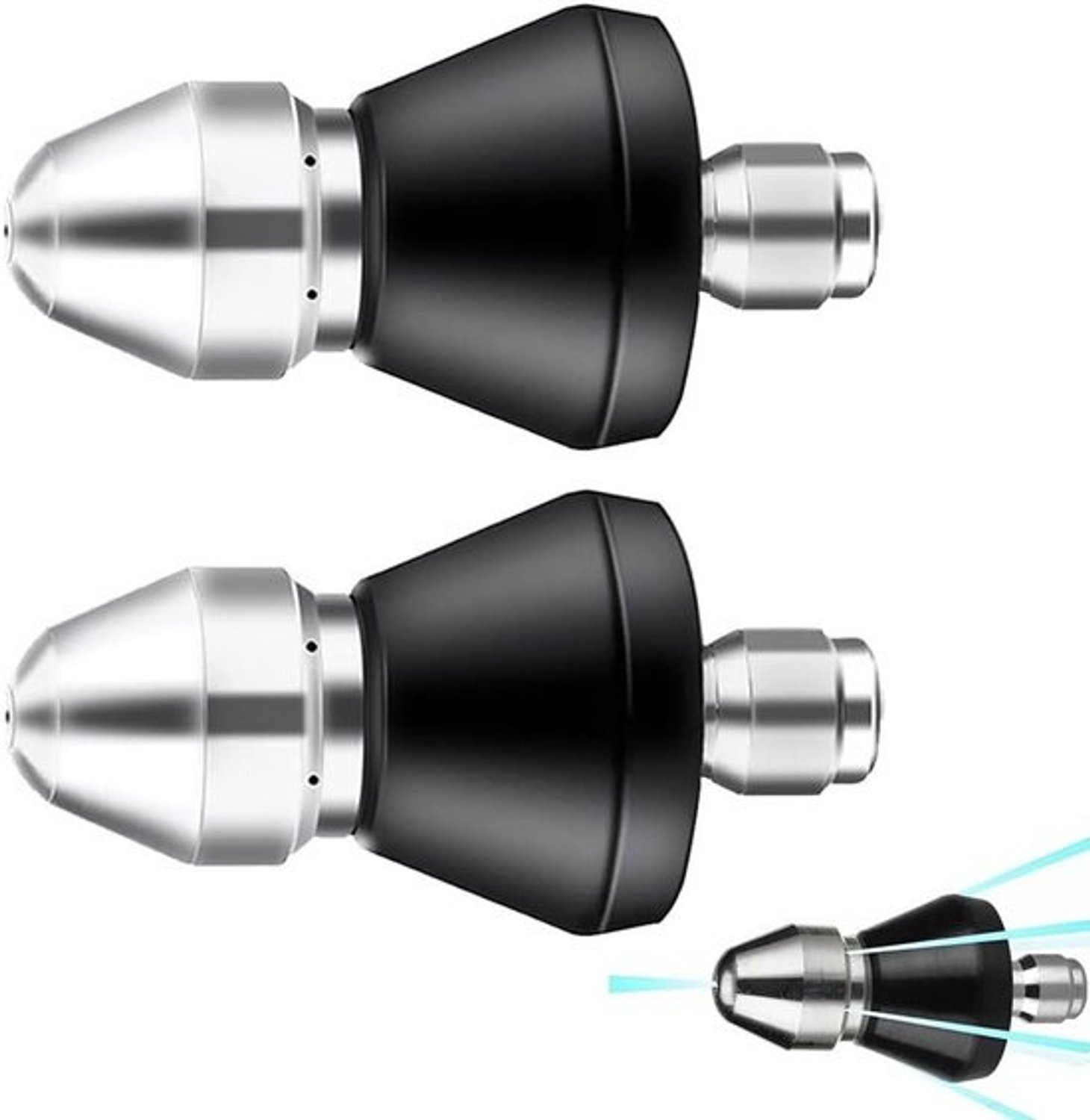 2 Stuks Rioolontstopper Nozzle voor Hogedrukreiniger - Set Pijpreinigers