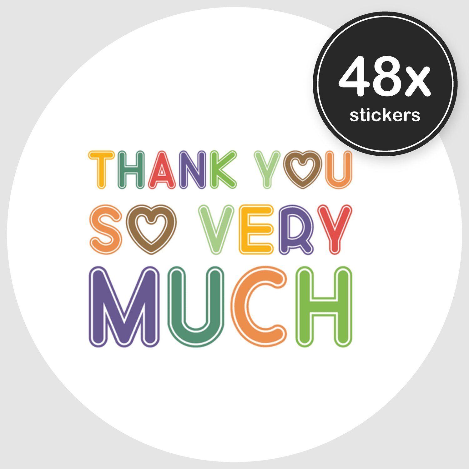 Sluitstickers Bedankt - 48 stuks - Rond 30 mm - Bedankt Stickers - Sluitzegel Envelop - Design 028