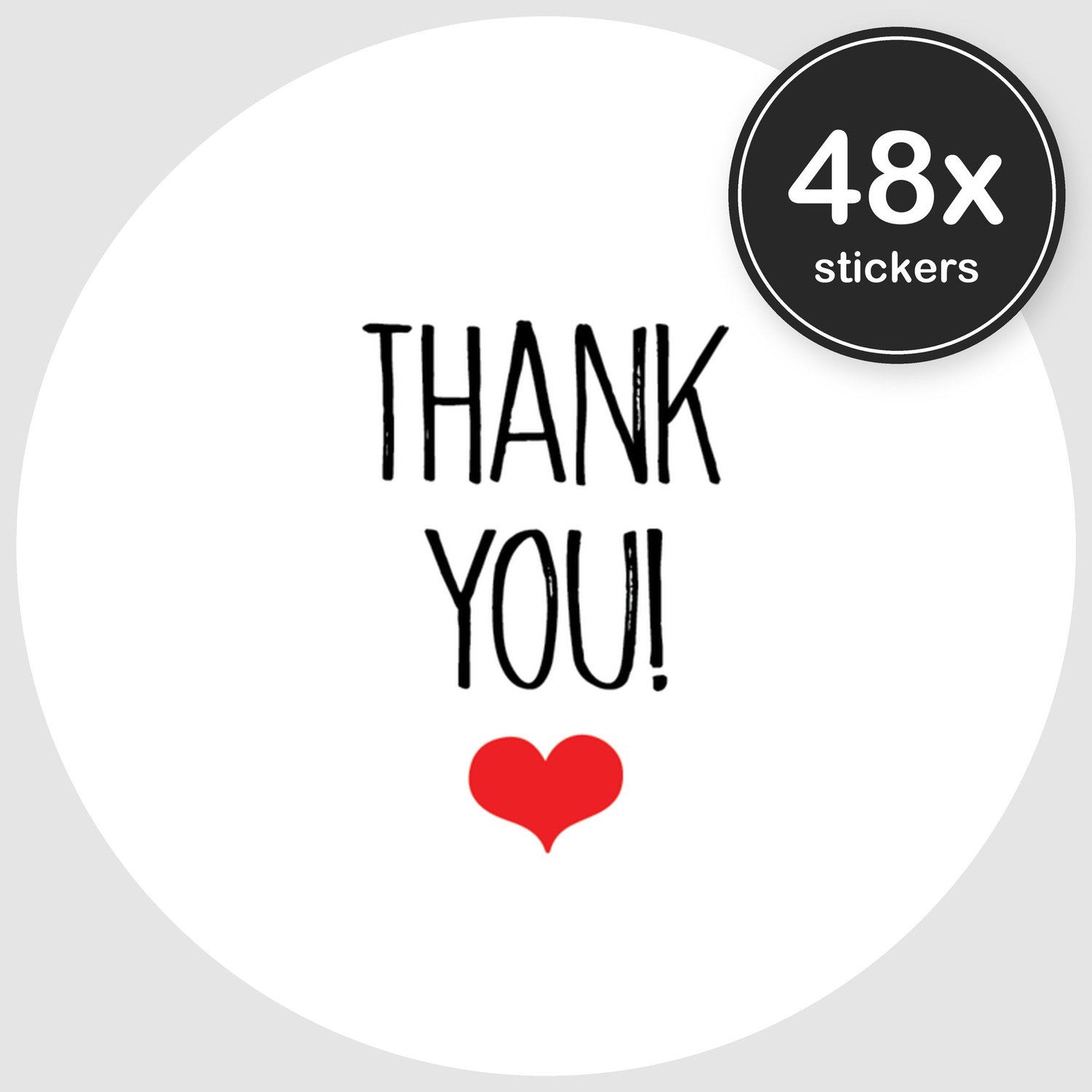 Sluitstickers Bedankt - 48 stuks - Rond 30 mm - Bedankt Stickers - Sluitzegel Envelop - Design 005