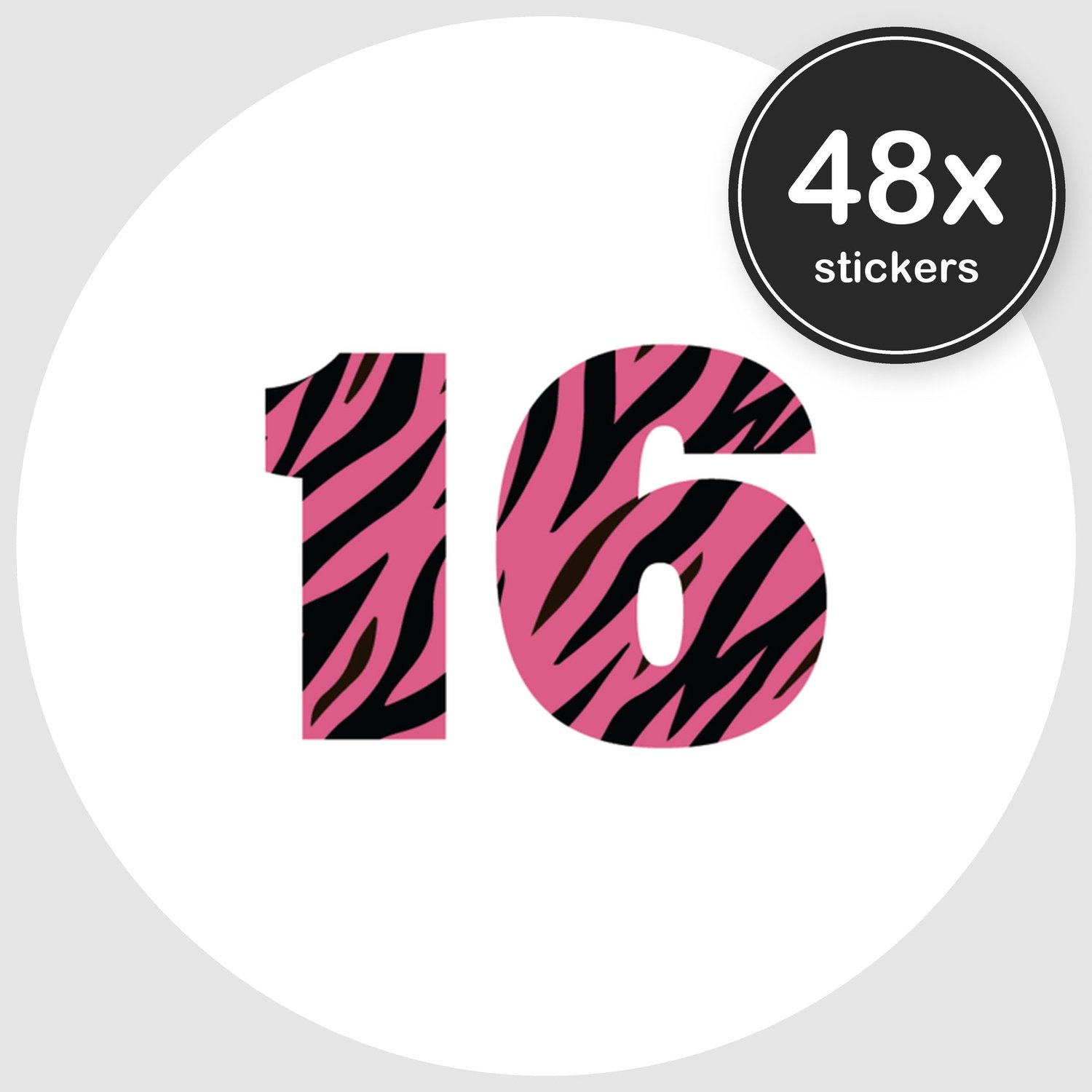 Sluitstickers Verjaardag - 48 stuks - Rond 30 mm - Verjaardag Stickers - Sluitzegel Uitnodiging - Design 106