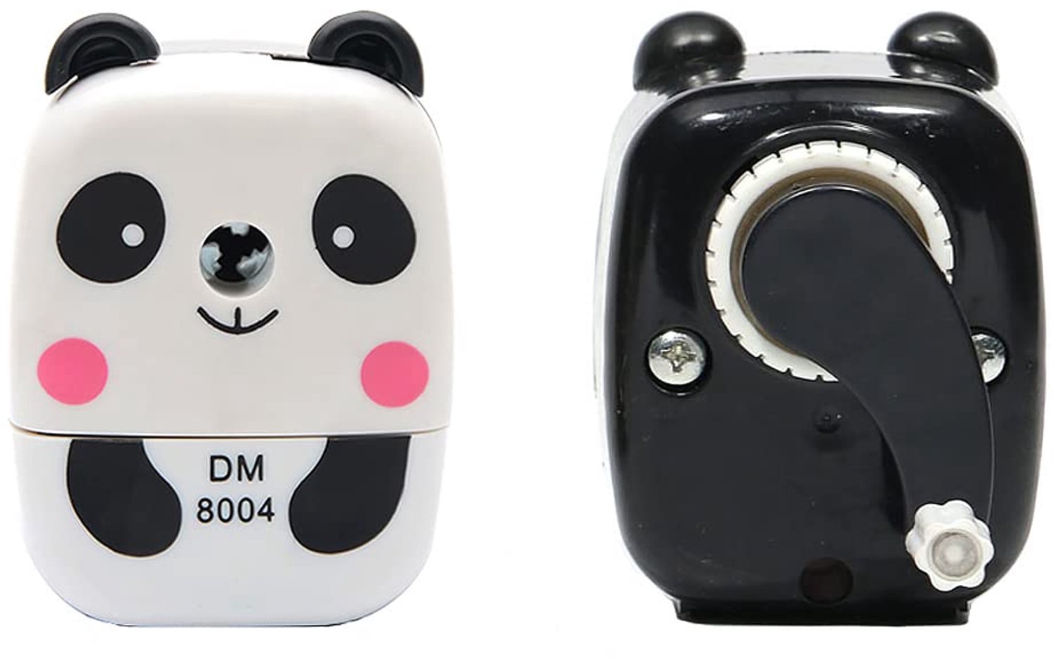 Puntenslijper - Met draaihendel - Voor potloden - Panda design - Metaal - 1 stuk