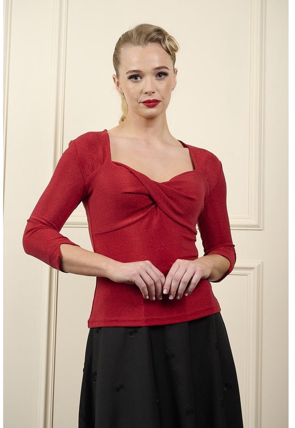 Banned - Marilyn Glitz Longsleeve top - XS/S - Rood