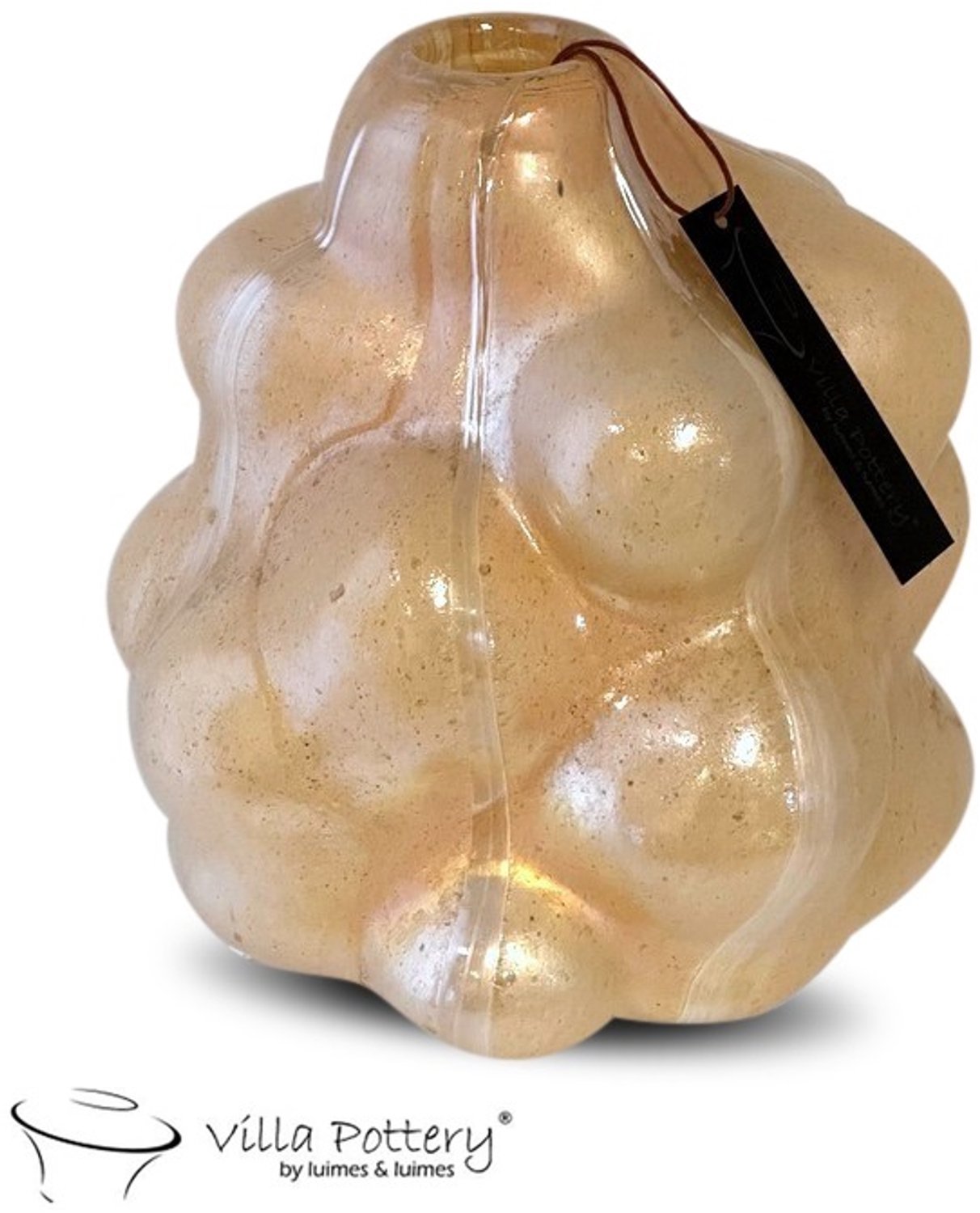 Villa Pottery Bubble Abrikoos Pearl Glass 20 x 20 wit