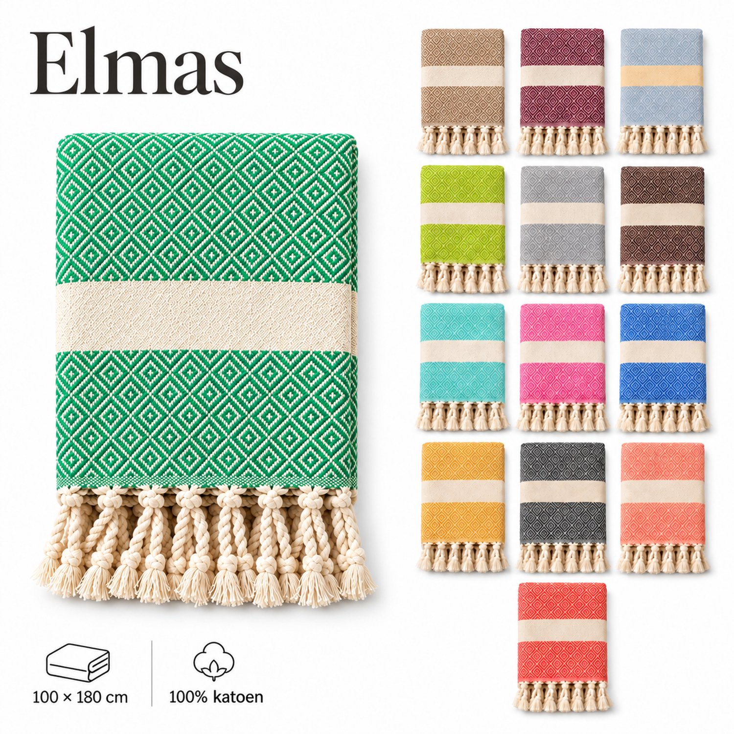 100% Natuurlijke Katoenen Elmas Peshtemal Badhanddoek Turkse Handdoek Hammam Strandlaken