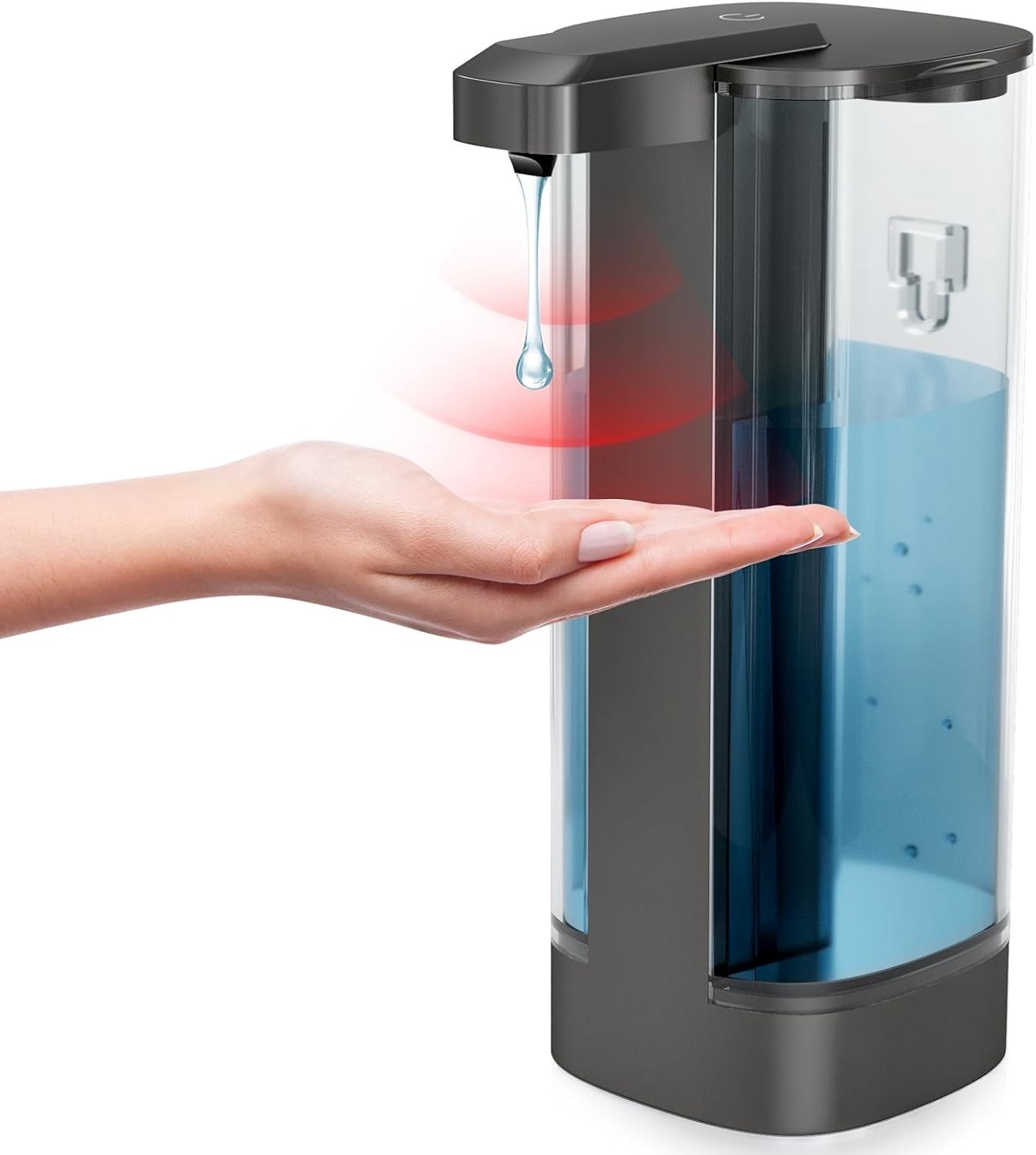 Contactloze Zeepdispenser van 500ml, IPX5 Waterdicht, Elektronisch met 4 Instelbare Doseringsniveaus voor Handzeep in de Keuken