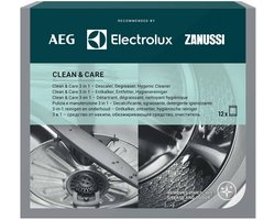 ELECTROLUX - 3 in 1 ontkalker, ontvetter en hygiënische reiniger voor wasmachine en vaatwasser12 zakjes = 1 jaar - 9029803849