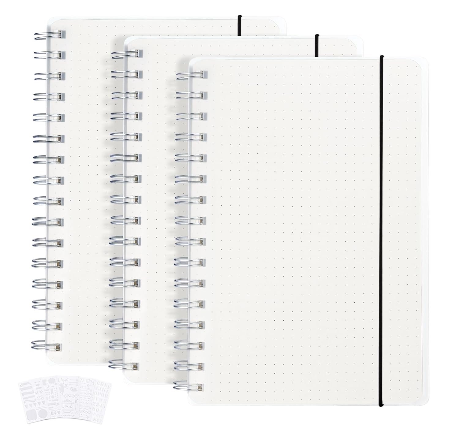 Spiral Dotted Grid Notebook - 3 Pack Dotted Ball Grid Newspapers with 480 Pages, 120gsm Thick Dotted Paper, 120gsm - ShopVlot