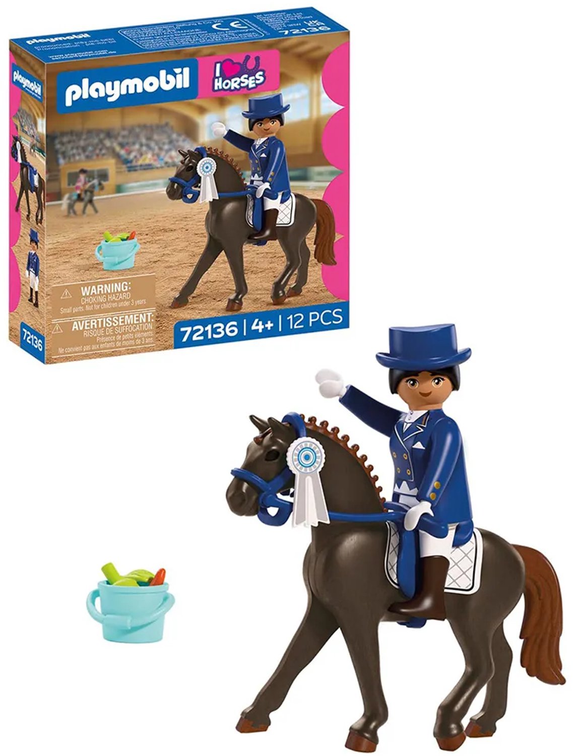 PLAYMOBIL paarden dressuurrijden speelgoedset met accessoires - 72136. afbeelding