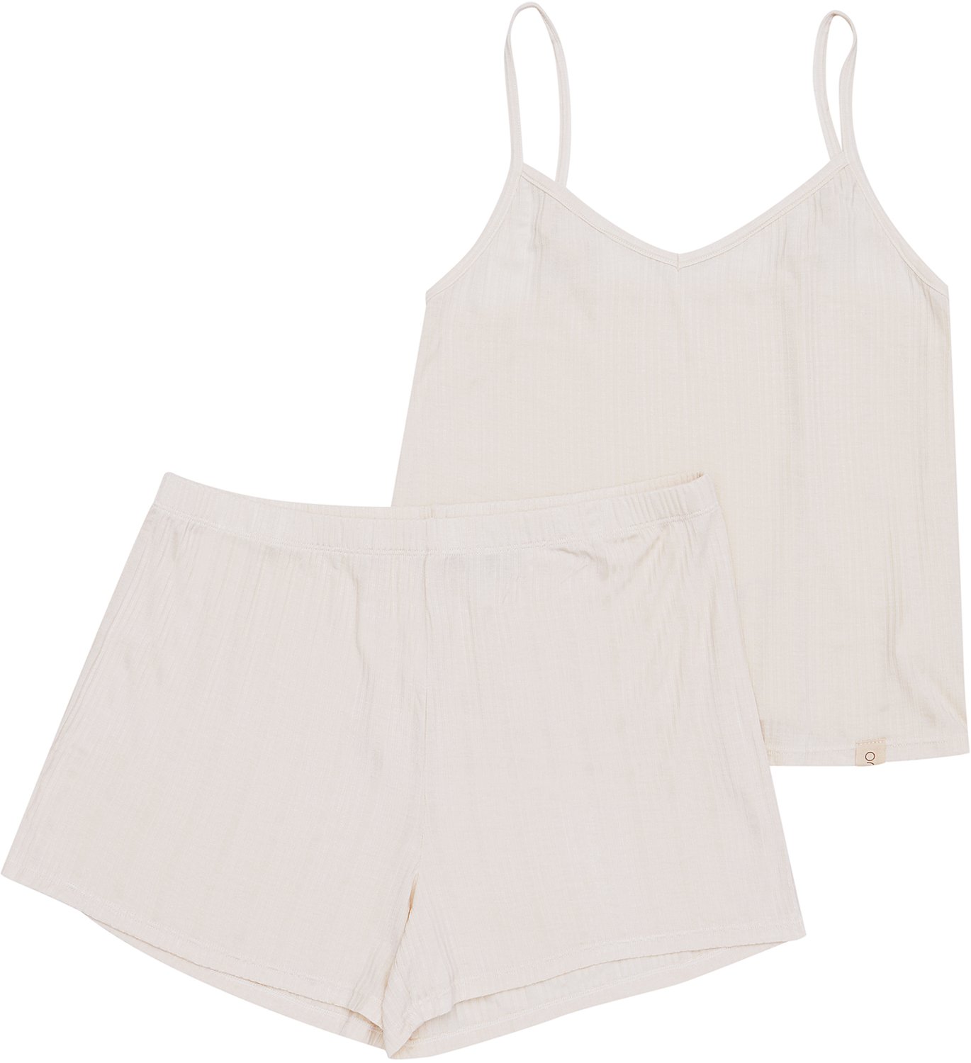 ESOTIQ Jenius - Pyjamaset - Top en short - Geribde viscose - Beige