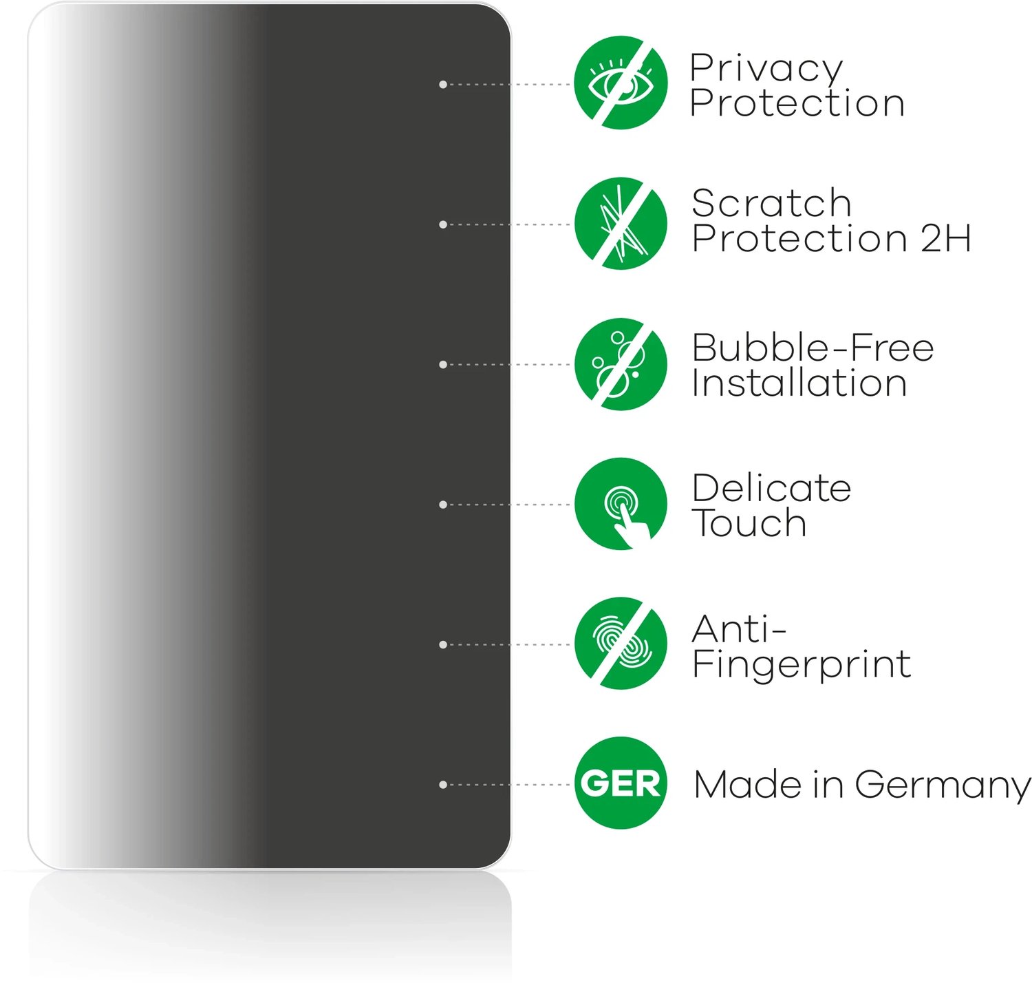 upscreen - privacy screenprotector voor Maustron C25 Ultra - Folie Beschermfolie Blauwlichtfilter