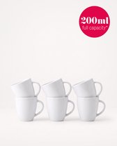vtwonen - Mini mokken met oor - Wit - Set van 6 - Porselein - 200 ml